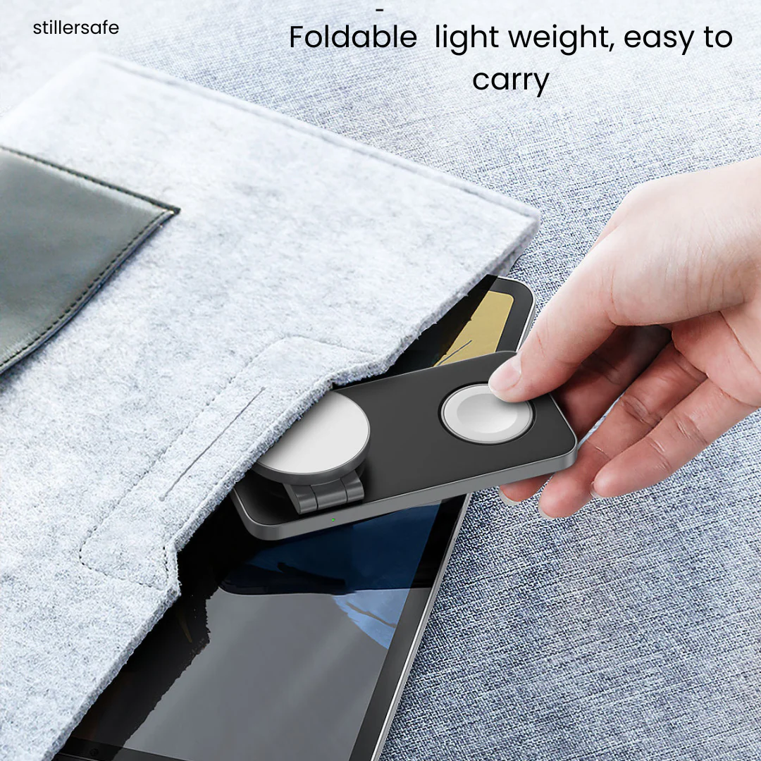 3-in-1 Foldable MagSafe Charger Stand for iPhone 12–17, Apple Watch & AirPods Pro - Image 4