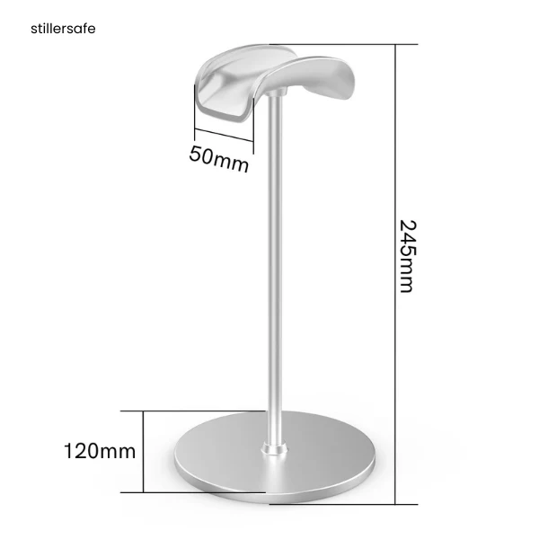 Aluminum Headphone Stand with Flexible Headrest & Solid ABS Base – Universal Headset Holder - Image 4